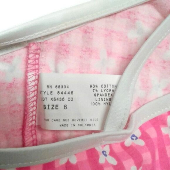 100 Degrees by Backflips Size 6 Girls Swim Top Pink Floral Checkered NEW - Picture 4 of 4